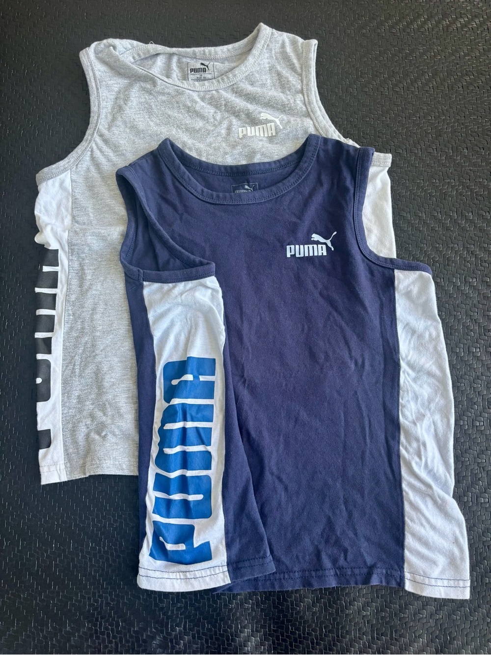 Lot of 2 PUMA Boys' Navy & Gray Athletic Tank Tops - 2 Pack